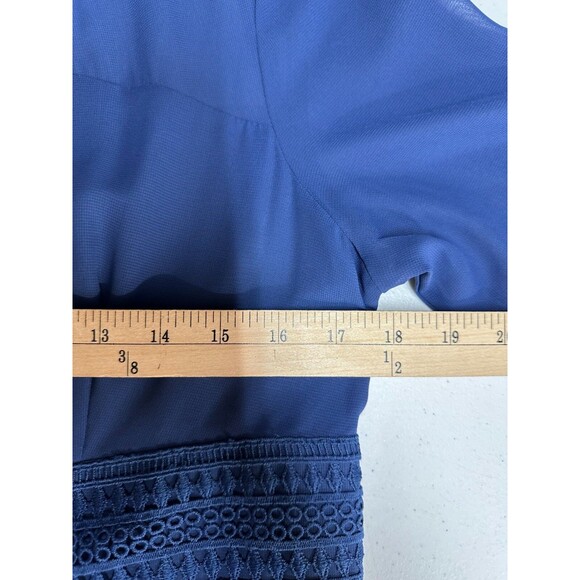 JJ's House Mother of the Bride Dress XL Scoop Short Sleeve A-Line Chiffon Blue - Picture 9 of 11